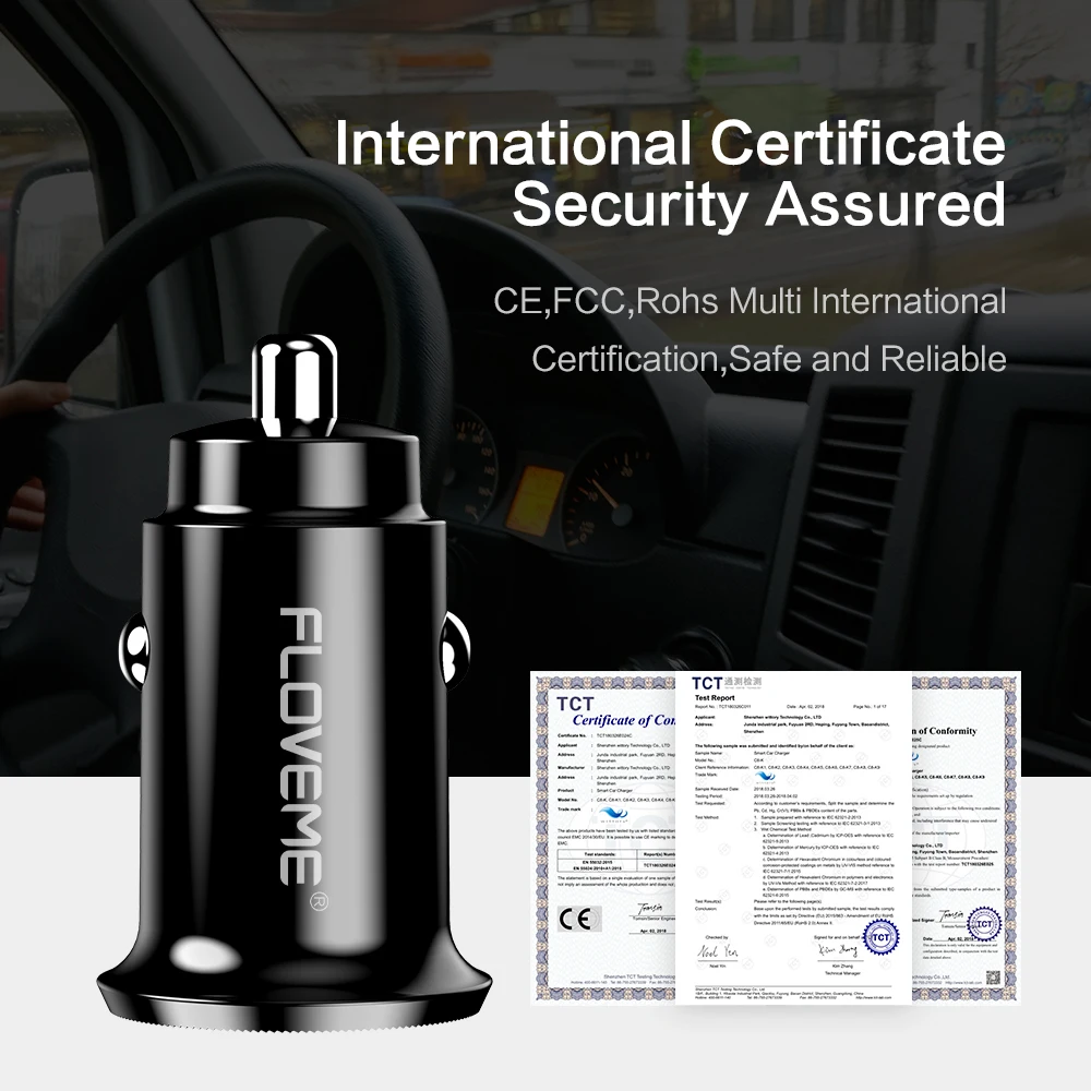 Универсальное зарядное устройство FLOVEME для автомобиля 3 1 а/2 4 А с двумя USB-портами |