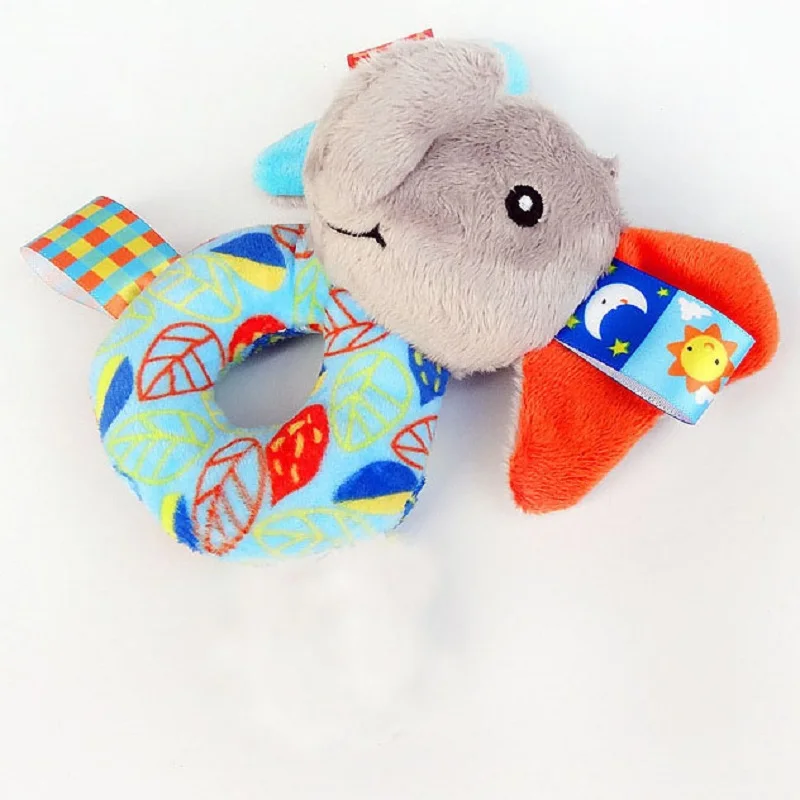 Kawaii Мягкие Слон музыкальные детские игрушки с кольцом колокол внутри