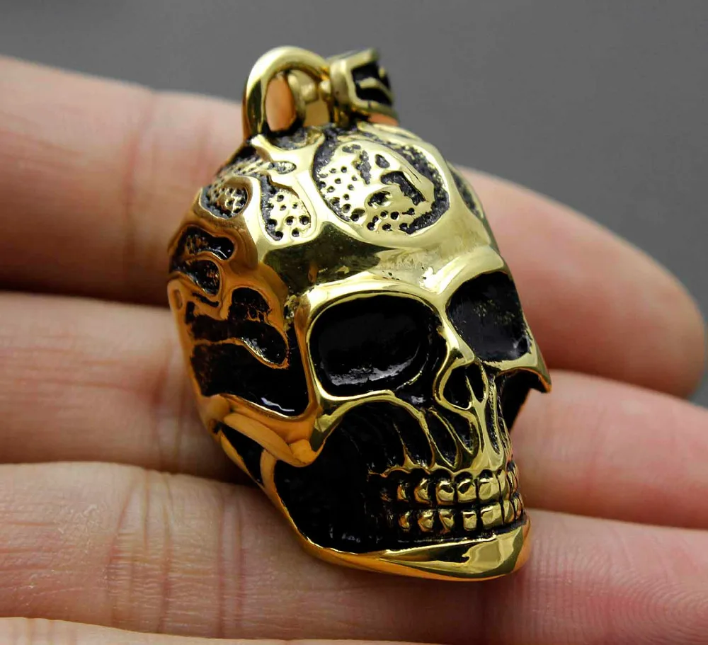 Мужская Байкерская подвеска в виде черепа из нержавеющей стали 316L | Украшения и