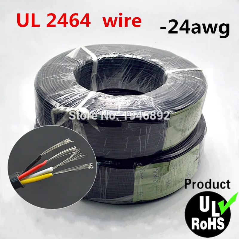 5 м UL 2464 2C/3C/4C 24/26/28 AWG многожильный кабель с покрытием из ПВХ луженый медный провод