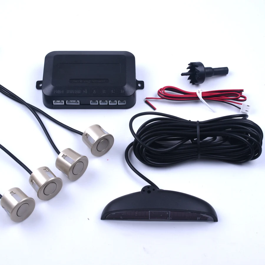 $73.50 Car LED Parking Sensor 4 kit Display Reverse Backup Radar Monitor System Assistance Universal 7 colors