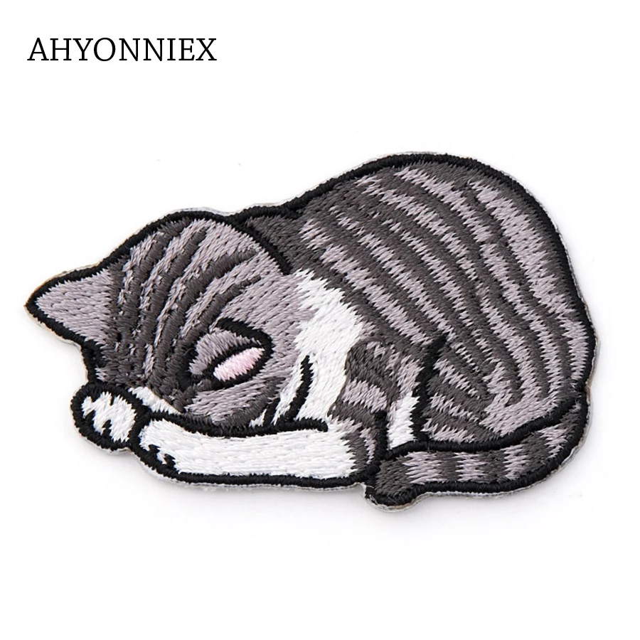 AHYONNIEX милый Кот аппликация Одежда Вышивка патч Ткань стикер гладить на пришить патч поделки шитье ремонт аксессуары