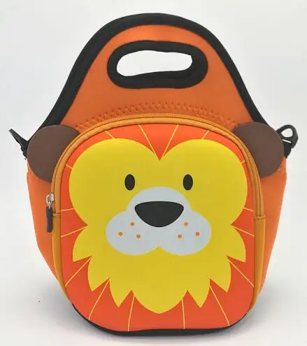 lion JSFINER сумки для обеда с животным рисунком для 2 человек, термоизолированные водонепроницаемые неопреновые столовые приборы для пикника, сумка для обеда - Цвет: lion