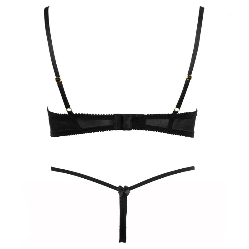 Бюстгальтер пуш-ап женский кружевной с вышивкой комплект нижнего белья