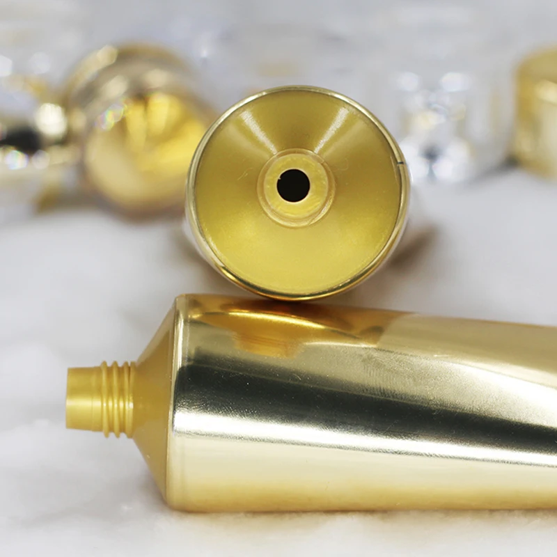 30 шт./лот 100 г крышка золотого винта пустые мини золотые ПЭТ мягкие косметические