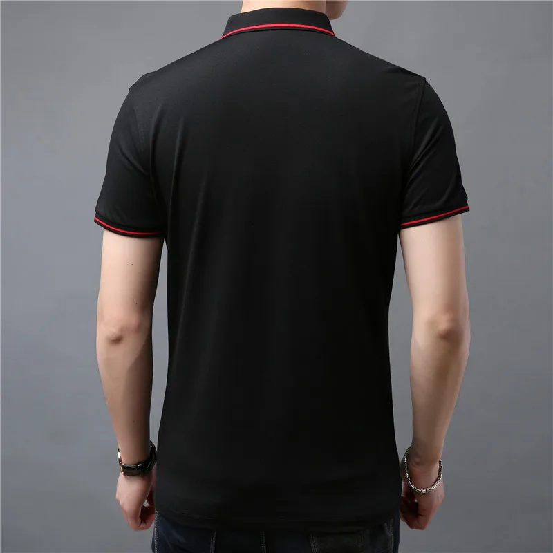 Брендовые новые модные мужские рубашки поло летние Роскошные дышащие с вышивкой