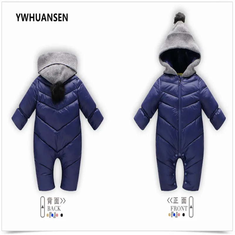 YWHUANSEN/однотонные Детские костюмы для девочек Плотные хлопковые пуховики