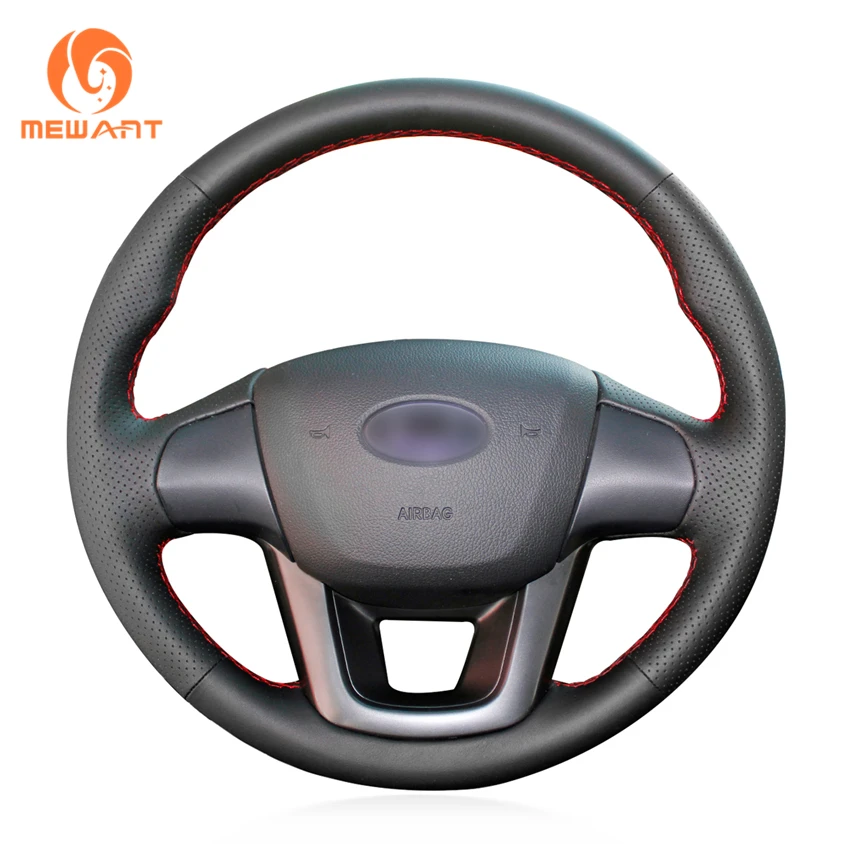 MEWANT черный чехол рулевого колеса автомобиля из искусственной кожи для Kia K2 Rio 2011