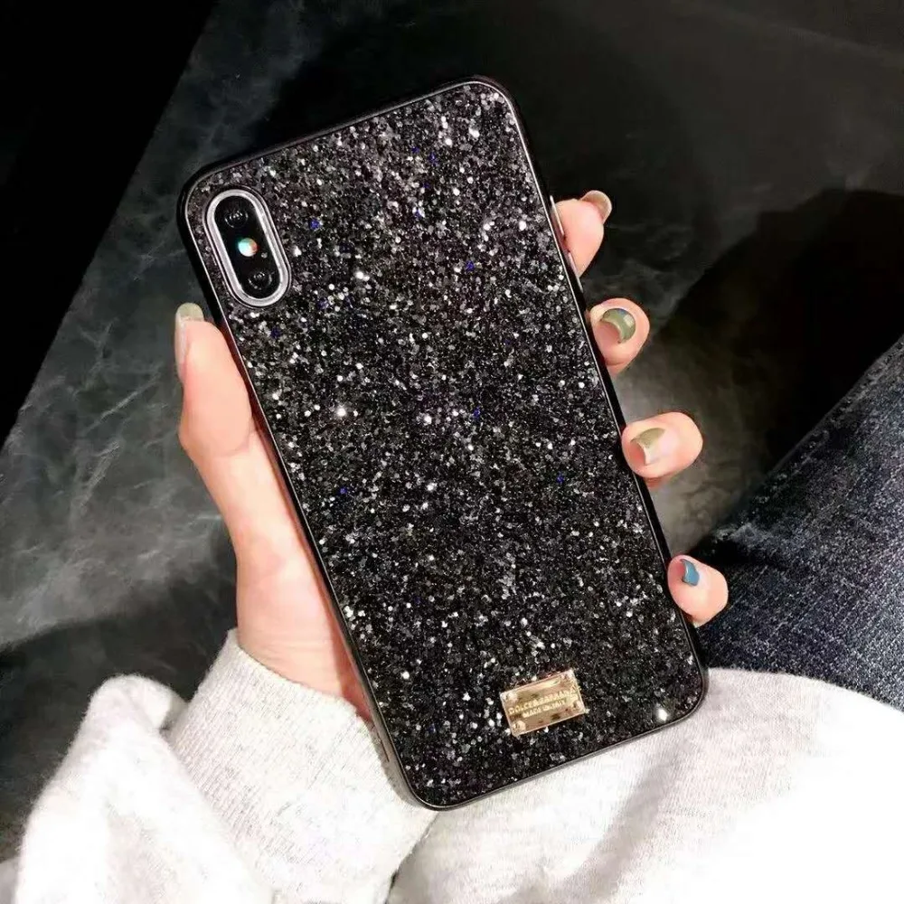 HOKEJ стильный и роскошный блестящий чехол с блестками для iPhone X S MAX Xs XR love Мягкий из