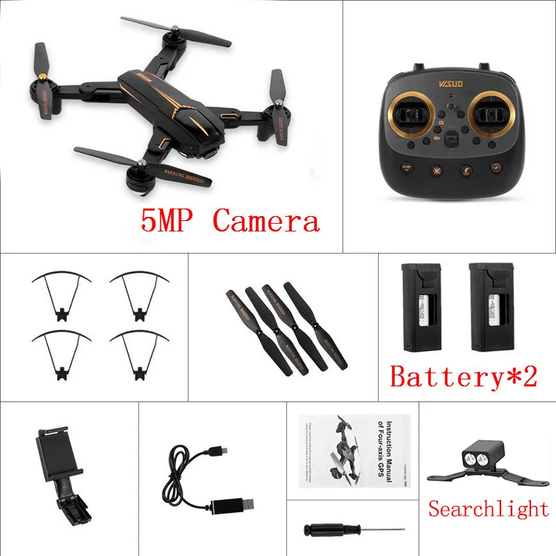 5.0MP2Batterywithled Eachine VISUO XS812 gps Дрон w/2MP/5MP HD камера 5G WiFi FPV 15 минут время полета один ключ возврат складной RC Квадрокоптер RTF - Цвет: 5.0MP2Batterywithled