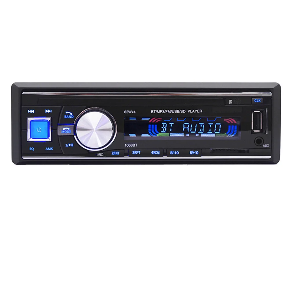 Автомагнитола 1 din автомагнитола BT-1068 стерео bluetooth аудио mp3 рекордер usb sd aux вход oto teypleri Автомагнитола#20