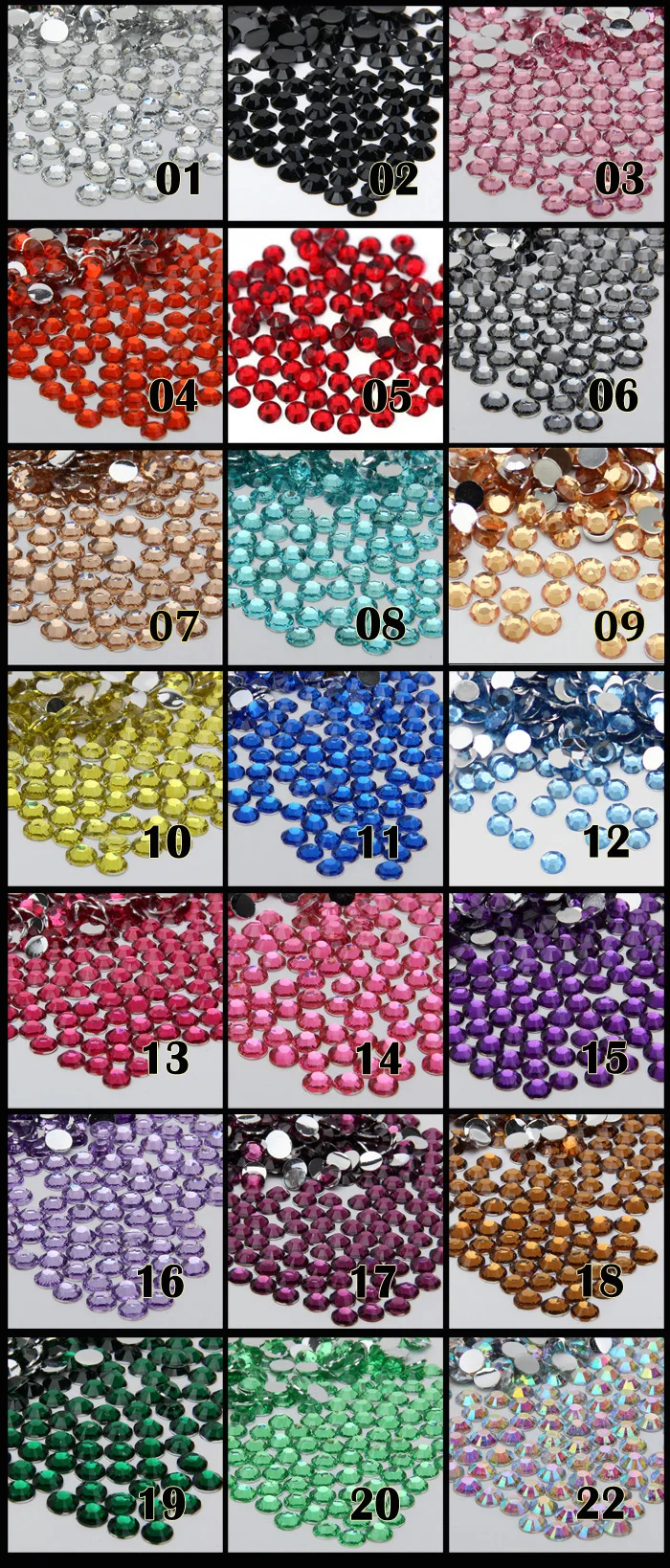 1000 шт прорезиненный плоский 14 украшения для ногтей круглые стразы DIY Bling Nail 6 мм ss30 светло-розовый прозрачный AB белый желтый