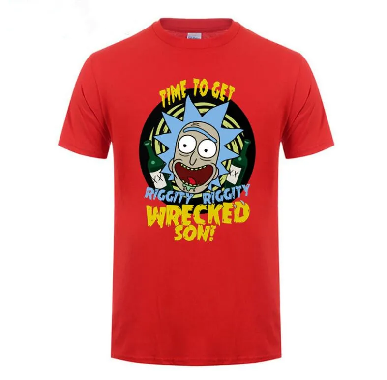 Новая мода 2019 Ретро для мужчин футболка аниме Camisetas время чтобы получить Riggity