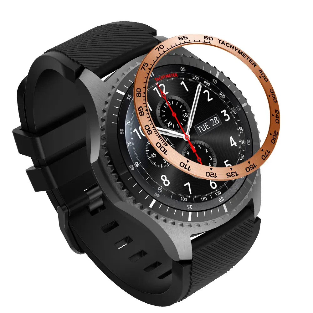 Смарт-часы крышка для samsung Galaxy watch 46 мм, драгоценный камень кольцо смарт Кольцо клеющаяся крышка против царапин металл