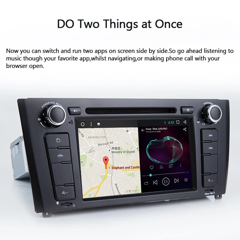 Android 8 1 четырехъядерный автомобильный dvd плеер для BMW/1 серии E81/E82/E88 I20 ручной или
