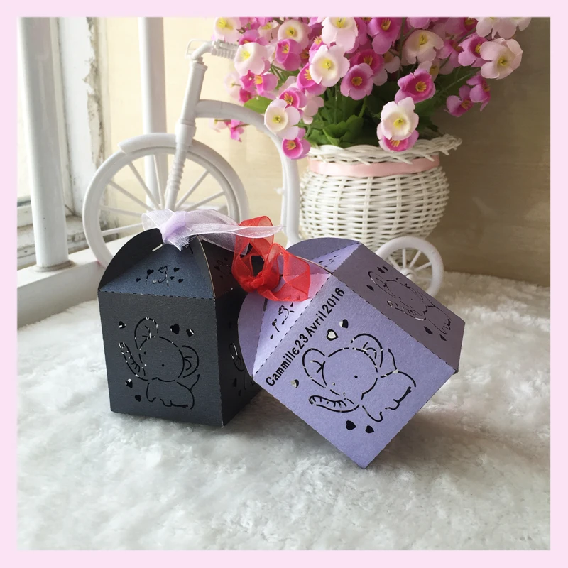 100 шт./лот новый милый дизайн жемчужная бумага лазерная резка слон тема