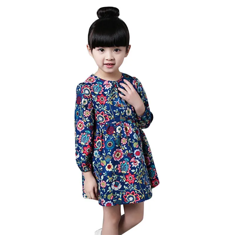 Fashion 2-7Y Toddler Kids Girls Long Sleeve Floral Dress Casual Party Wedding Tutu | Детская одежда и обувь