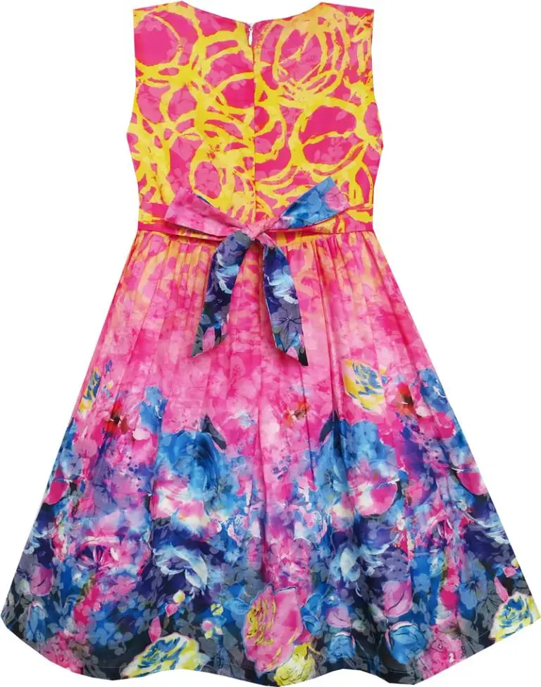 Sunny Fashion платья для девочек Вышитый Орденская лента Цветущий Цветок Картина Стиль