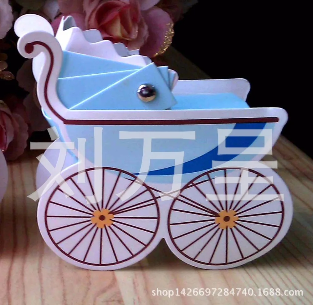 100 шт./лот детская коляска коробка конфет бутылочка для душа крещения вечерние