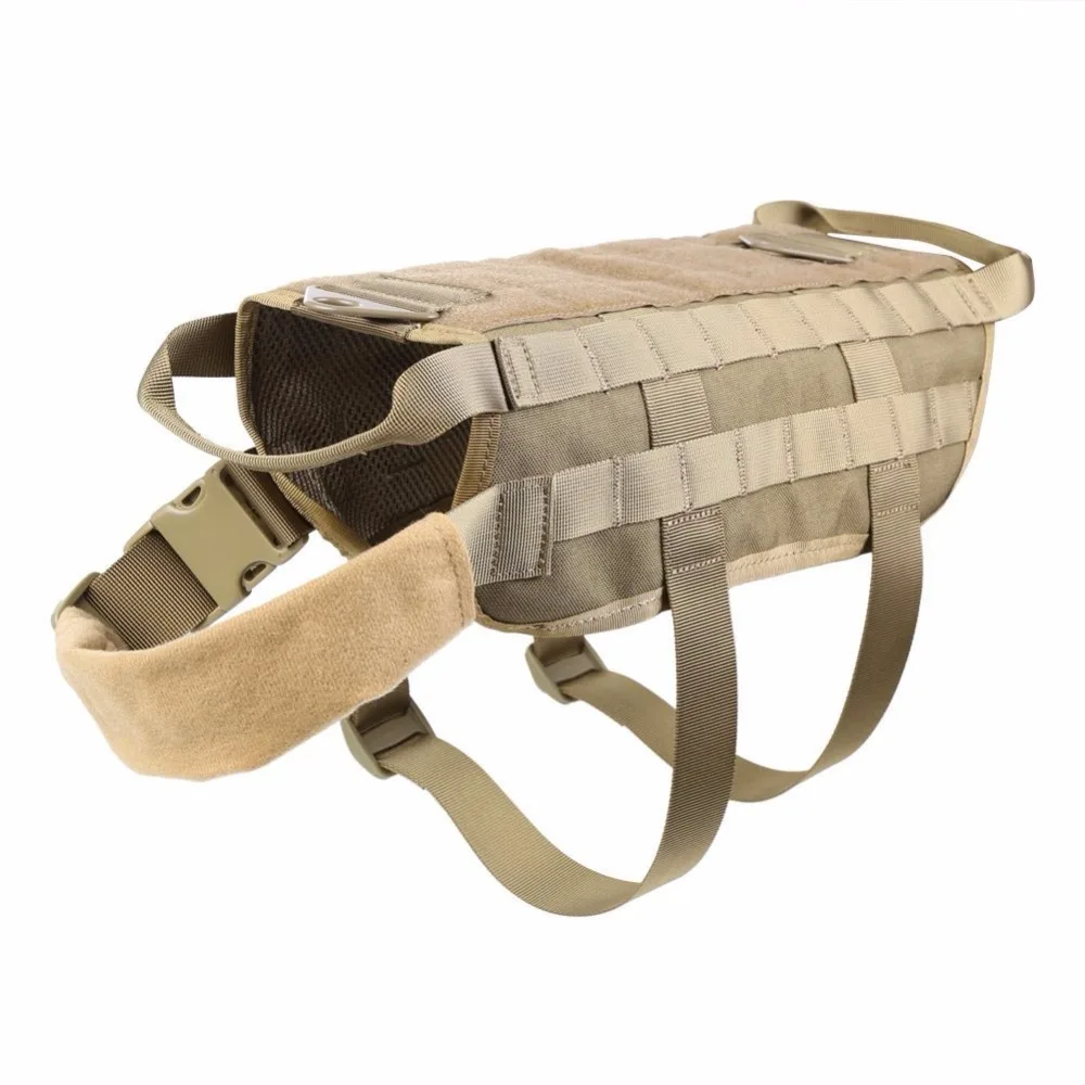 Тактический Жилет Molle для собак Привязь перевозки с вытягивающей ручкой