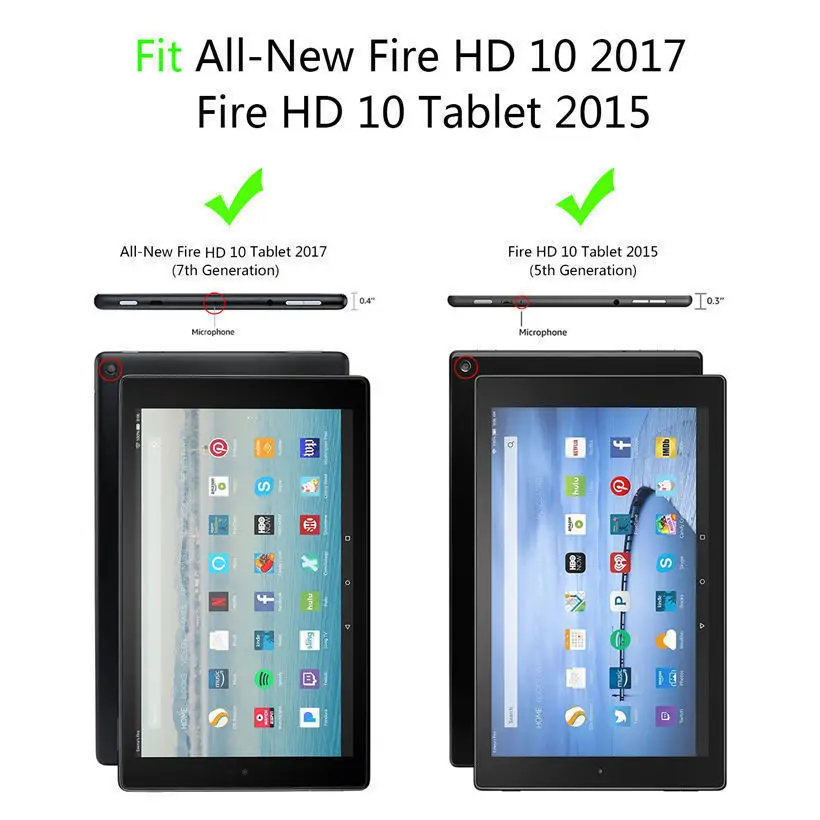 Чехол для Amazon Kindle Fire HD 10 2017 7-й планшет с Alexa 1 "чехол 2015 5-й чехол панда Бабочка