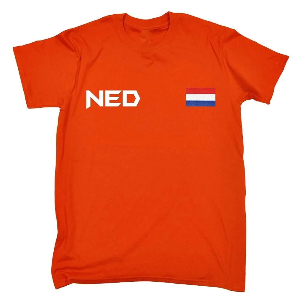 

Netherlands Dutch Supporter T-Shirt Holland Fan Tee Flag Newest 2019 Men'S Summer Short Sleeves Cotton footballer soccers Tee