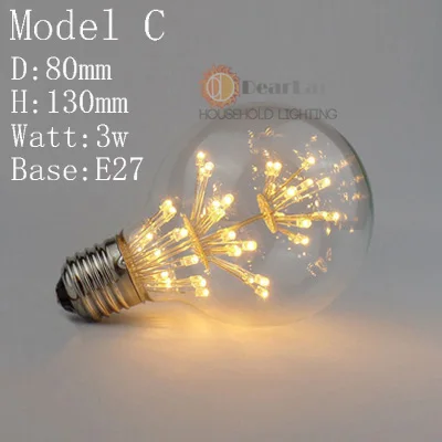 220 V-240 V E27 винтажный Ретро светодиодный светильник Эдисона 4W ST64/A19/G80 внутренний светодиодный светильник, Ночной светильник, рождественские подарки(BM50 - Цвет: Model C E27