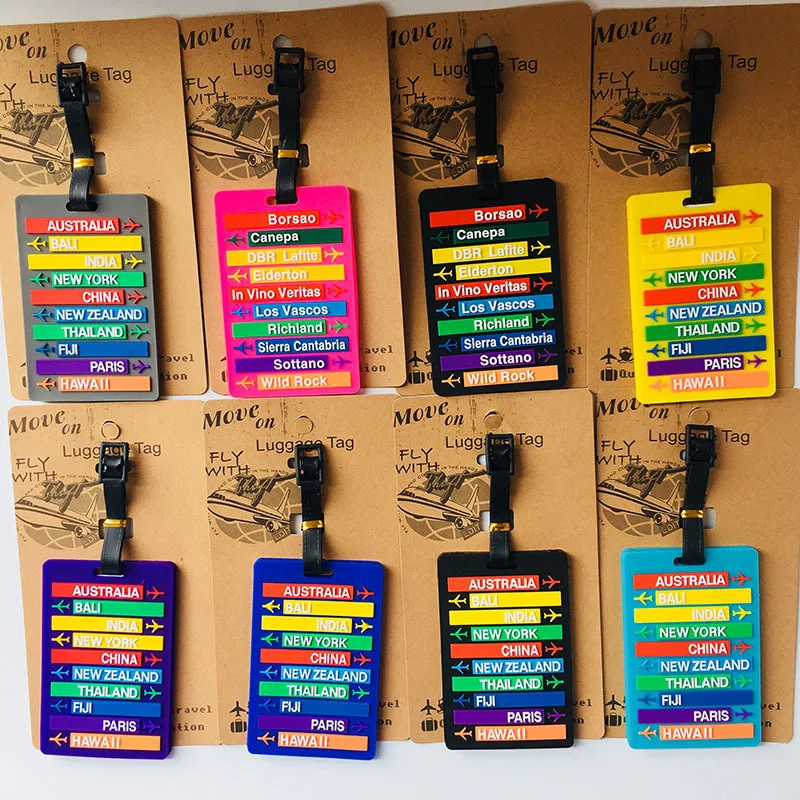 Туристическое слово аниме Багажная Бирка ПВХ кулоны портативная дорожная