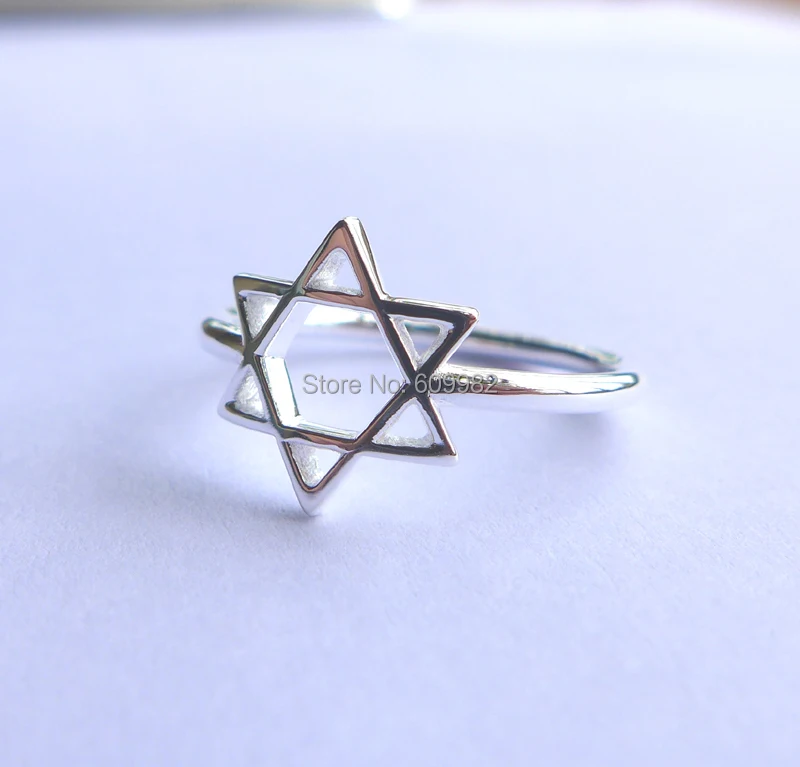 Кольцо звезда давида из чистого серебра все размеры (от 3 до 16) | Украшения и
