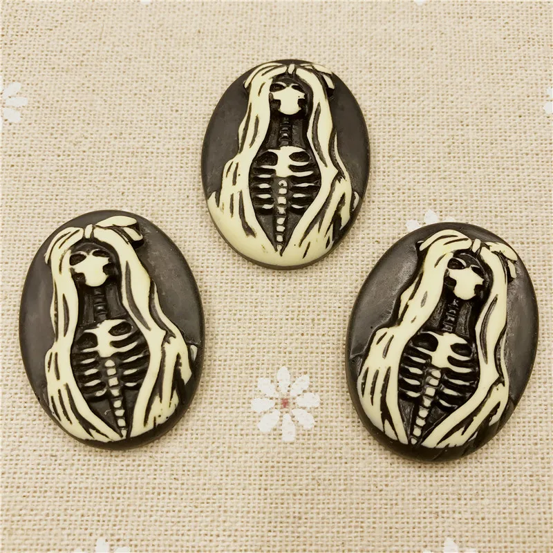 Бесплатная доставка! Забавная камея с черепом/красавицей из смолы кабошон