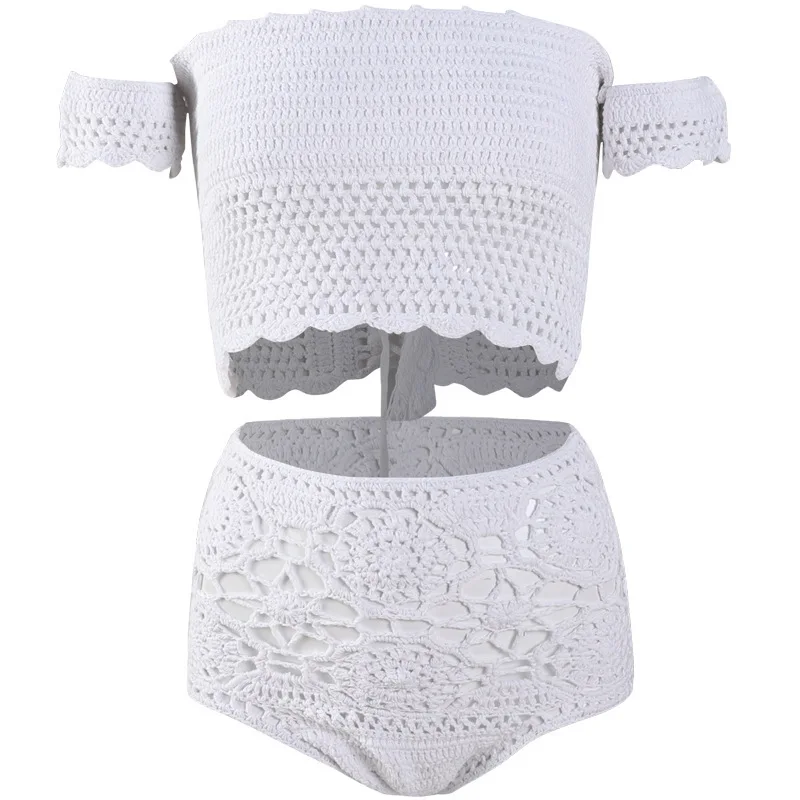 

Swimsuit Female Swimwear Women's Two-Piece Swim Suit Girls Sexy Perspective High Waist Spandex Solid Two Piece Bikini Biquini