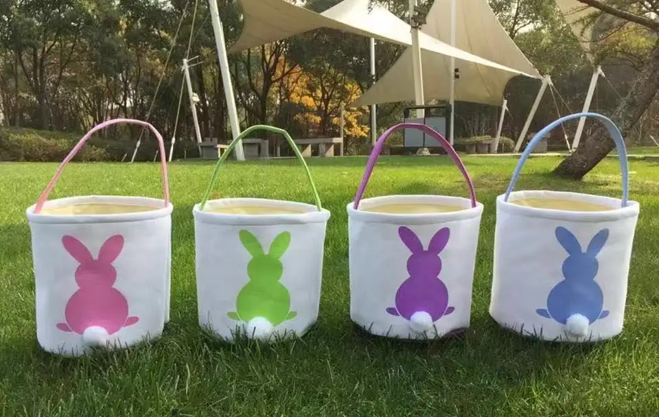 

burlap bunny easter bucket with ears kids easter egg bucket easter totes basket high quality hot seling