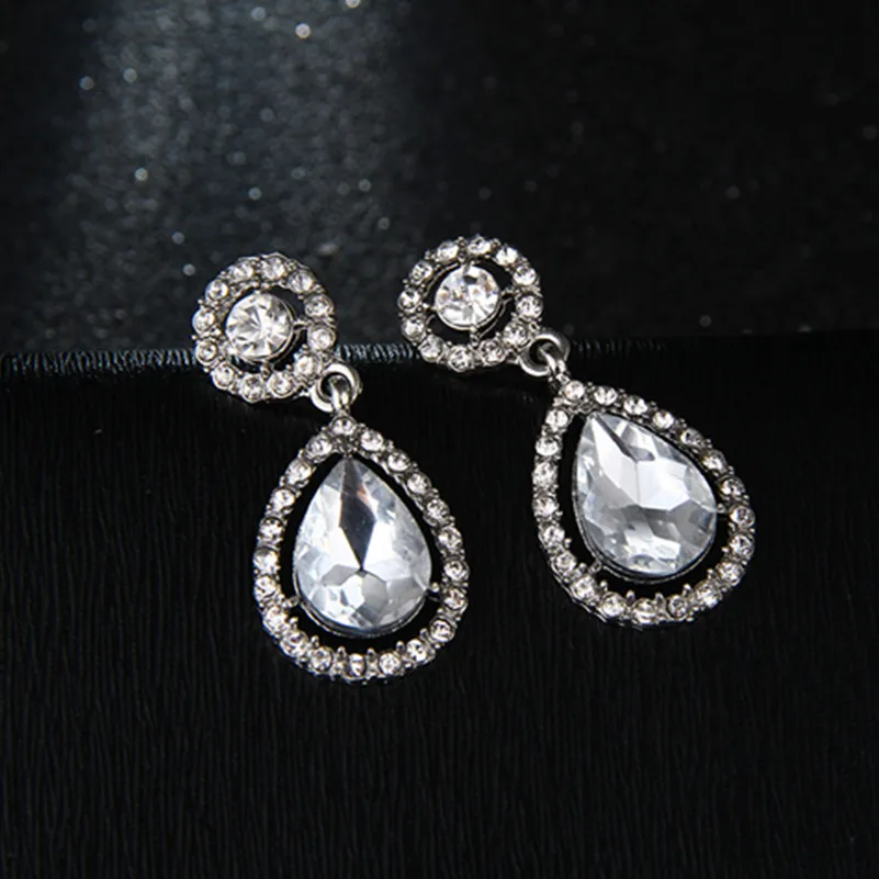Женские длинные серьги капельки e0252 в классическом стиле|weddings earings fashion jewelry|crystal