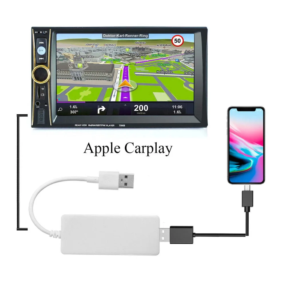 Фото Автомобильный USB Smart Link для Apple CarPlay Dongle навигационный плеер Android мини Carplay с