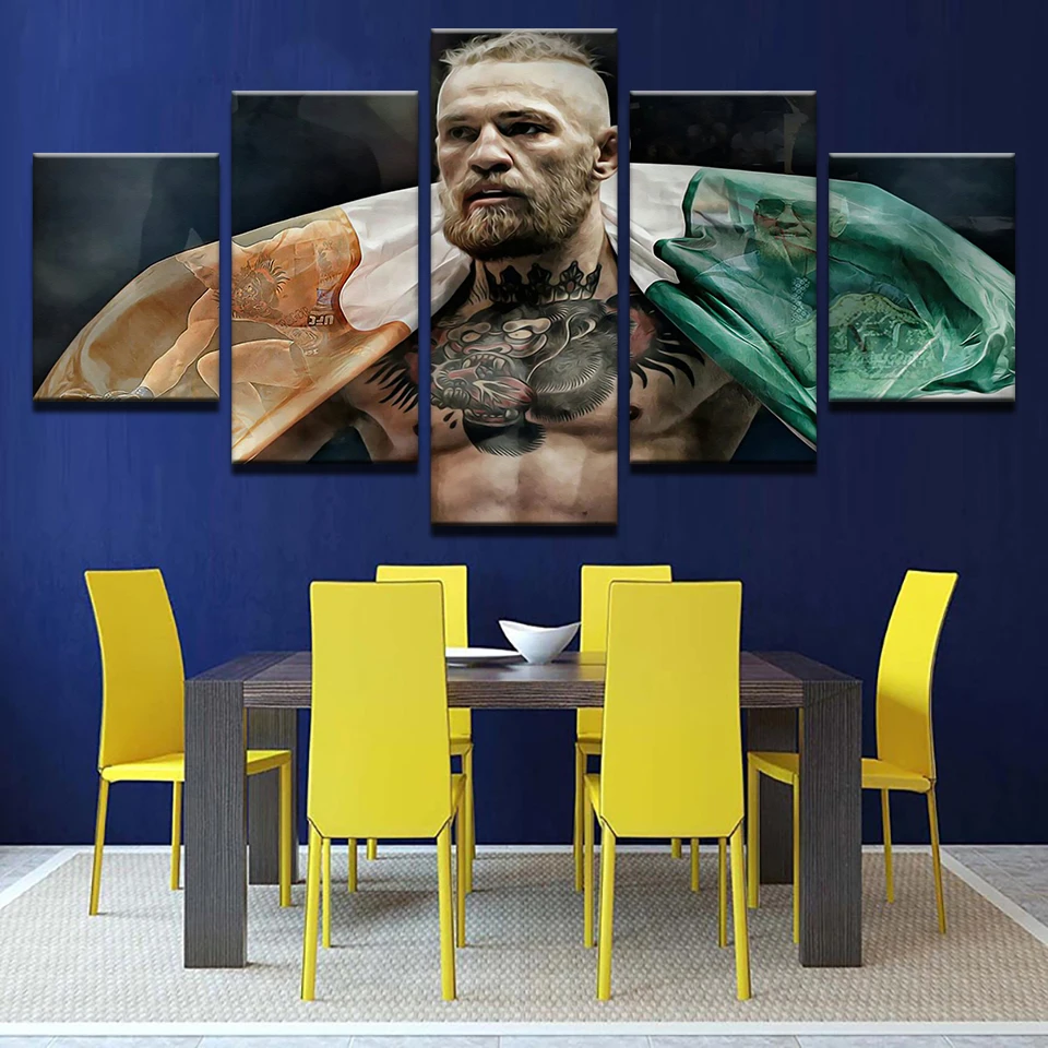 Модульные картины для украшения дома на холсте 5 панелей Conor McGregor винтажные