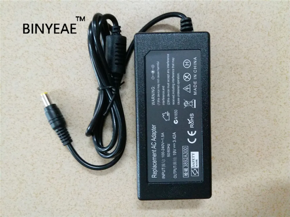 

19V 3.42A 65W AC DC Power Supply Adapter Wall Charger For Packard Bell EasyNote TJ71 TJ61 TJ65 Laptop Free Shipping