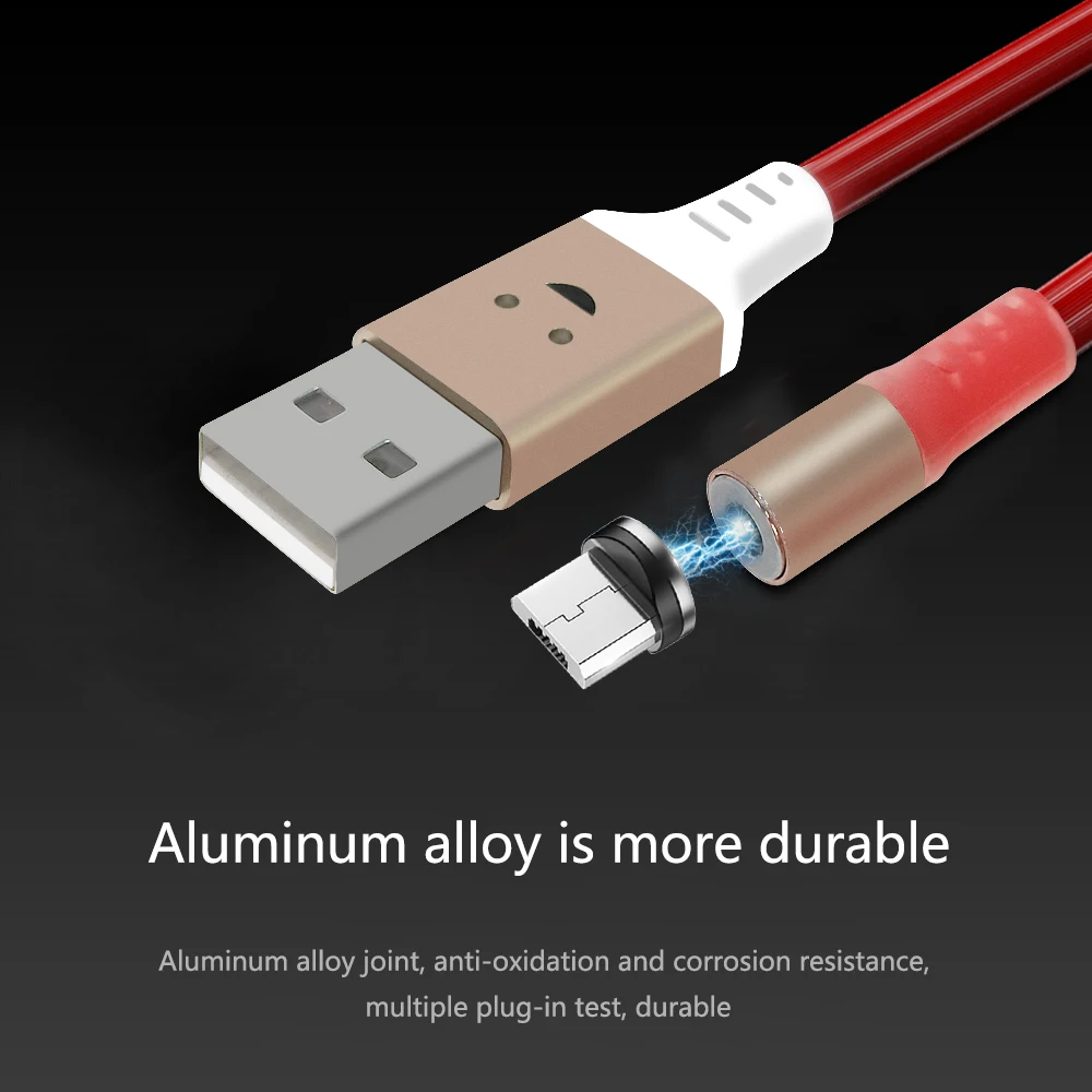 Светодиодный Быстрый Магнитный USB кабель Type C Micro зарядное устройство зарядный