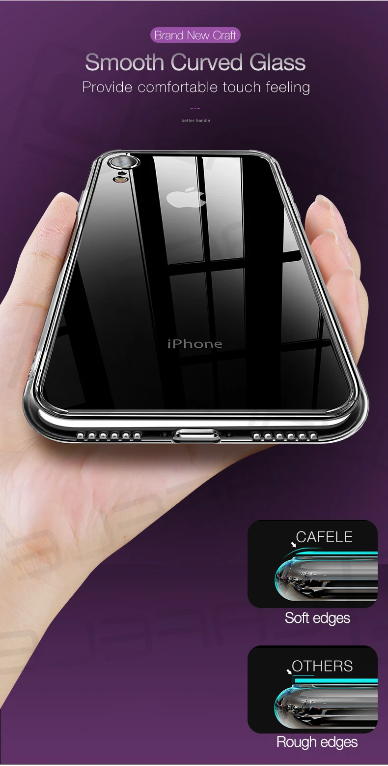 CAFELE чехол для телефона из закаленного стекла для iPhone Xr Xs Max 11 Pro Max, мягкий прозрачный чехол для iPhone 11 pro max