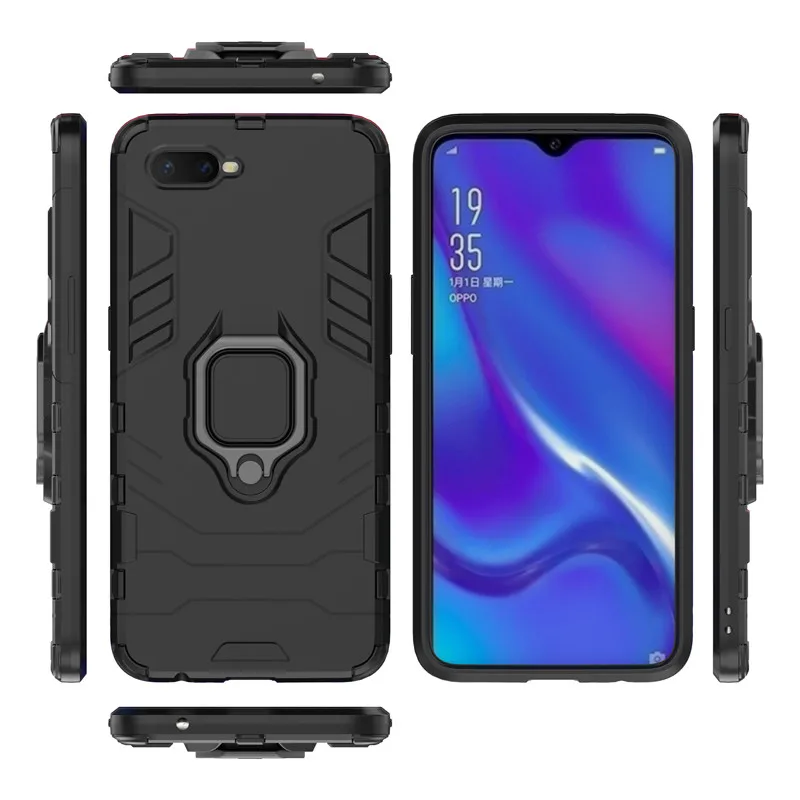 Для OPPO K1 чехол с магнитной планкой кольцом на палец для задняя крышка K1|Бамперы| |
