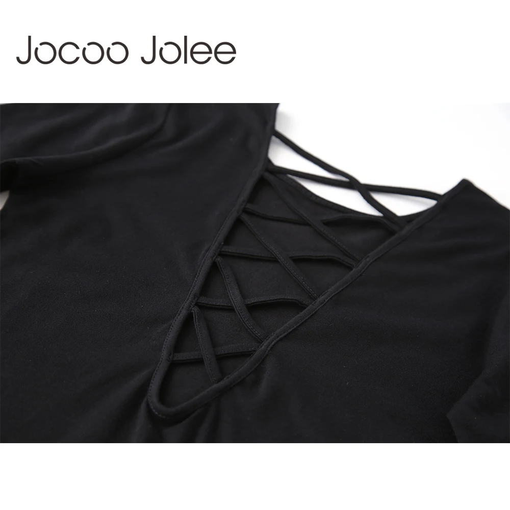 Женская футболка с круглым вырезом Jocoo Jolee пикантный укороченный топ открытой