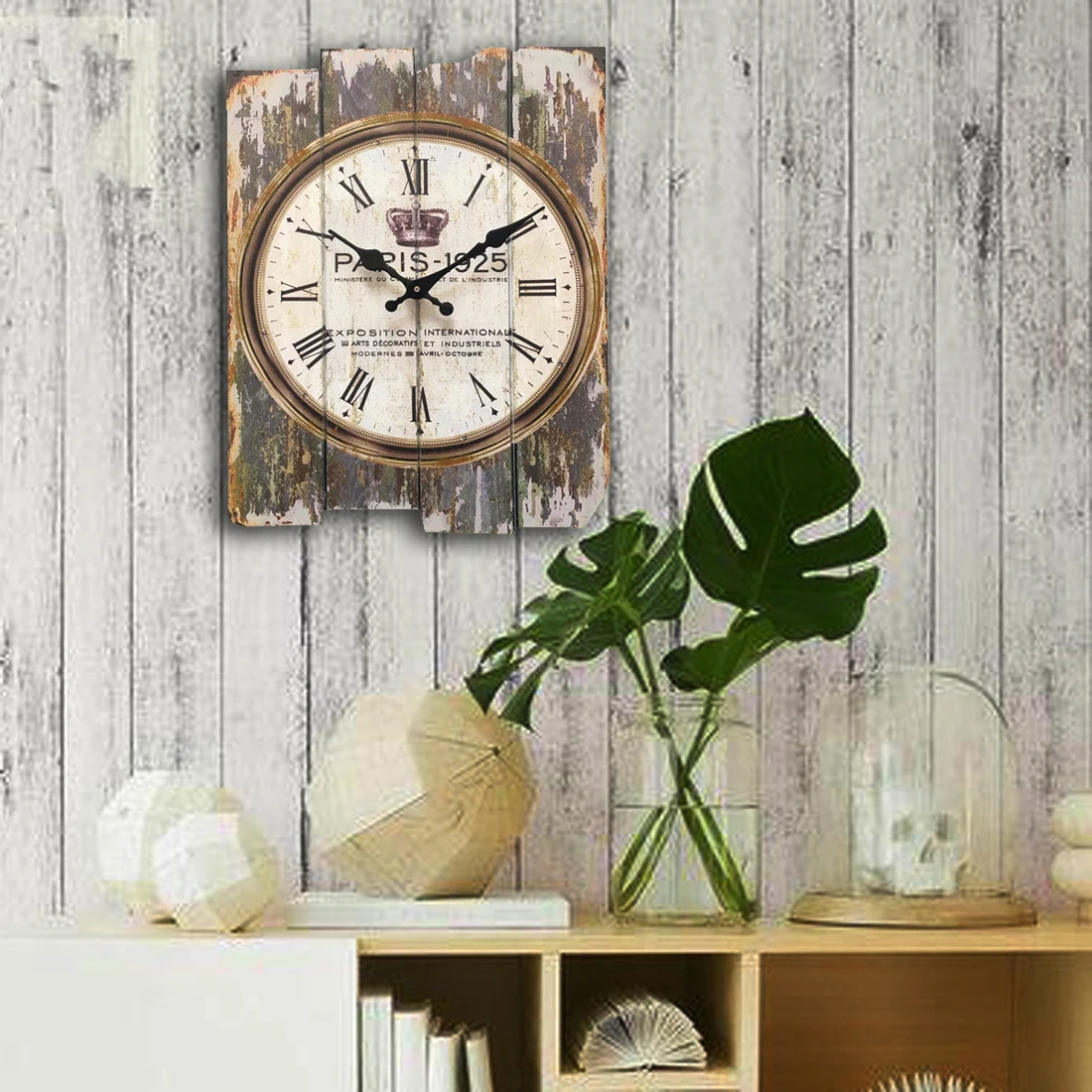 Homingdeco 30*40 см английские настенные часы деревянные винтажные Ретро Стиль квадратные немые настенные Подвесные часы домашний декор