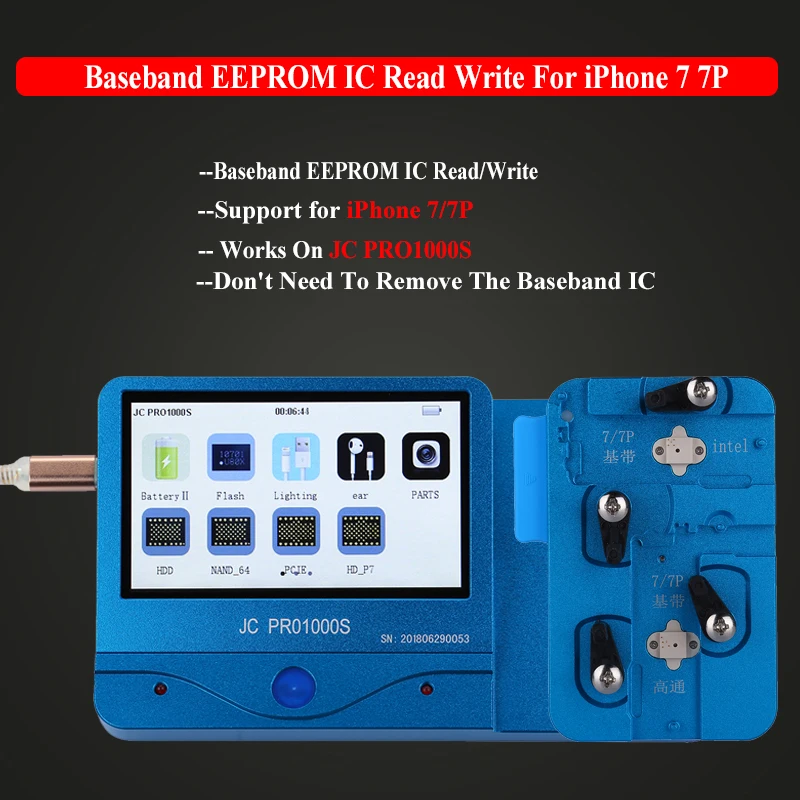 JC PRO1000S узкополосной EEPROM микросхема программист читать записи для iPhone 7 P EEPROM IC Ремонт Инструменты