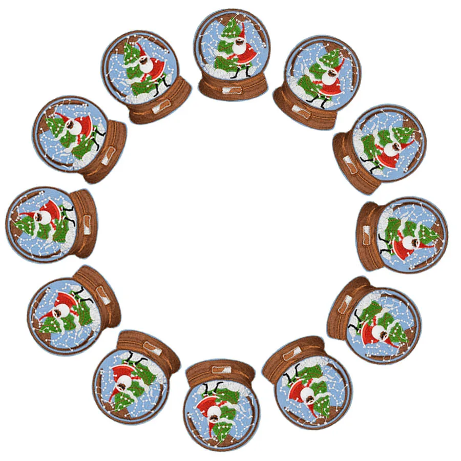 Diy рождественские нашивки с хрустальным шариком для одежды железная вышитая