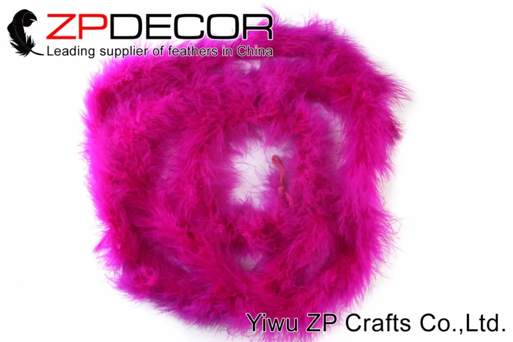 

ZPDECOR 20 yards/lot 10g Natural Good Quality Fuchsia Marabou Feather Boa for Home Wedding Costume Decor
