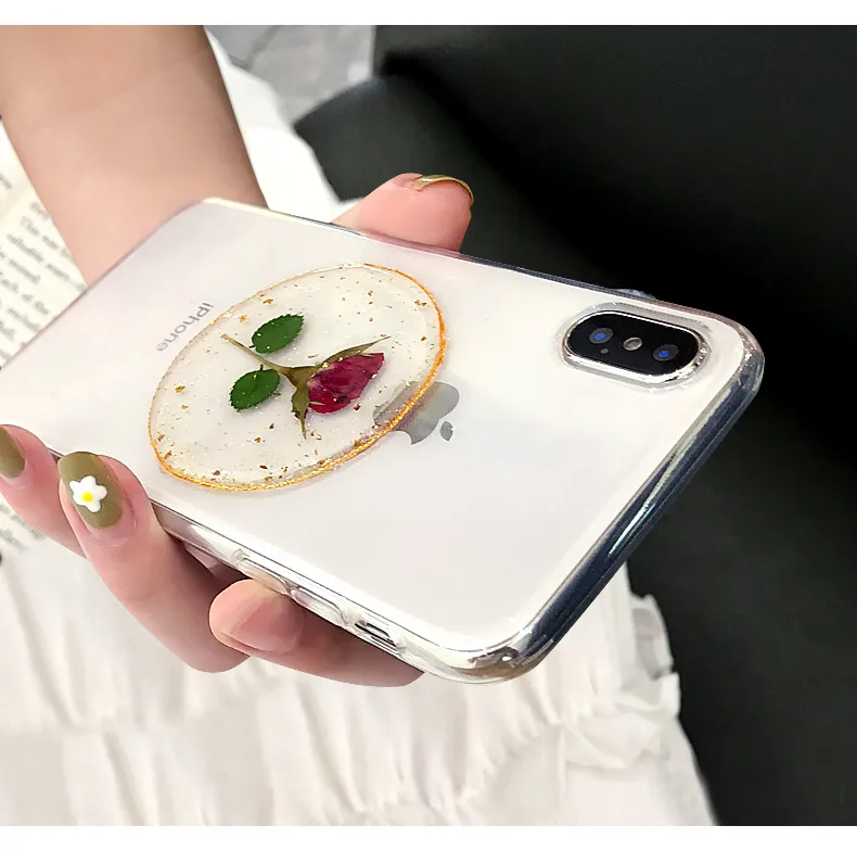 Phone Case For iPhone 11 Pro 7 8 plus X XR XS MAX Rose Flower Transparent Soft TPU Silicon Cute Protective Back Cover |