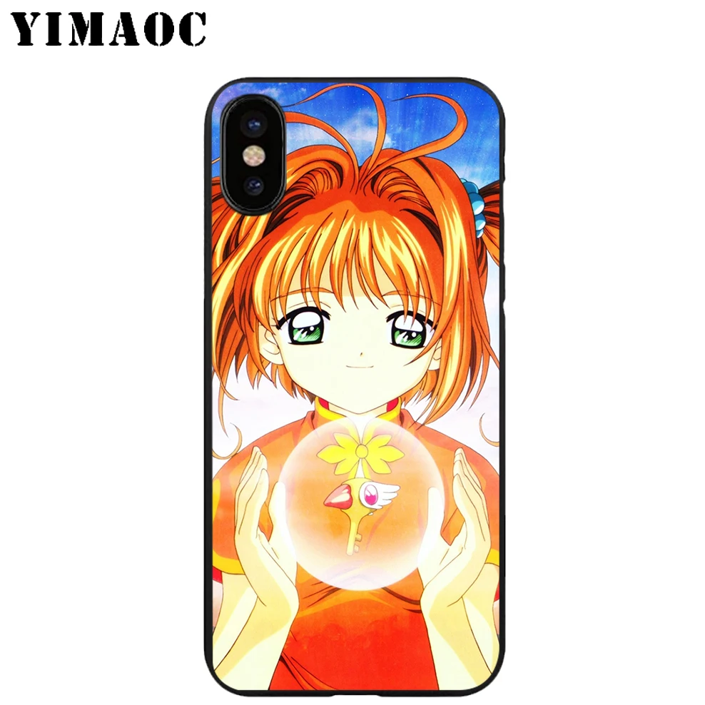 YIMAOC Cardcaptor Sakura Soft TPU Black Silicone Case for iPhone X or 10 8 7 6 6S Plus 5 5S SE Xr Xs Max |