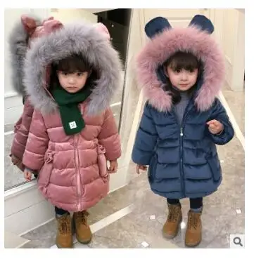 Зимняя куртка для девочек пальто малышей bebe детские вельветовые топы парка