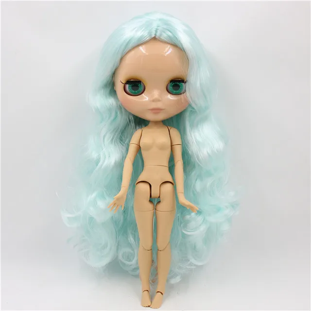 naked doll Ледяная фабрика blyth кукла 1/6 bjd загар кожа сустава тела бледно-голубые волосы 30 см BL6909 - Цвет: naked doll