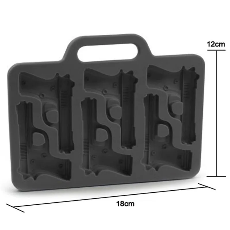 

3D Pistol Shape Silicone Ice Cube Mold DIY Food Grade Silicone Ice Cube Maker Moldes De Silicon Para Helados Home Made Model