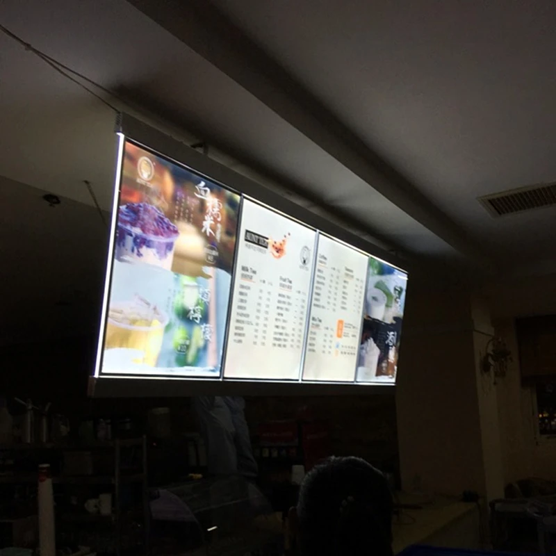 Большая алюминиевая рама яркая светодиодная панель меню с подсветкой